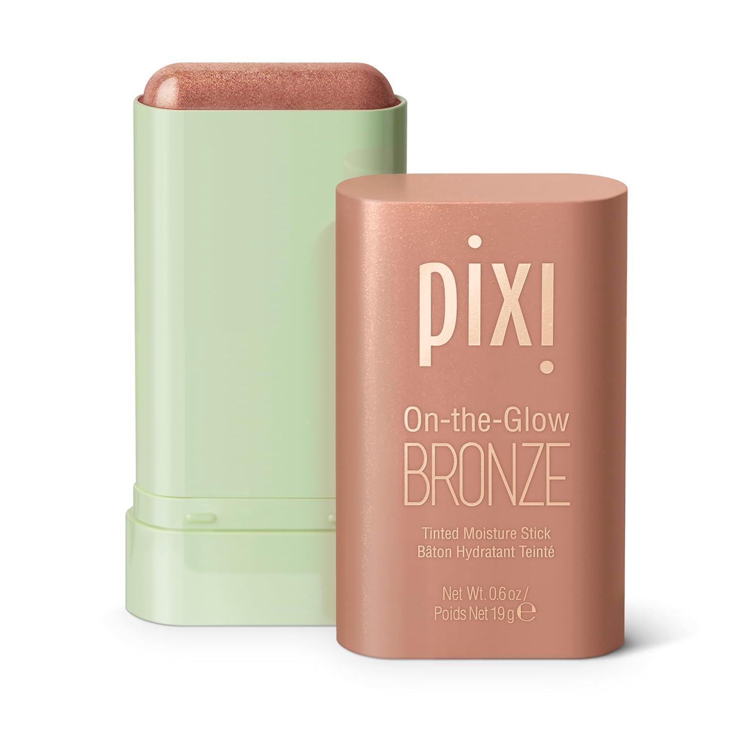 Pixi On-the-Glow Bronze 19g: Tinted Moisture Bronzer Stick for Cheeks & Lips, Paraben-Free
