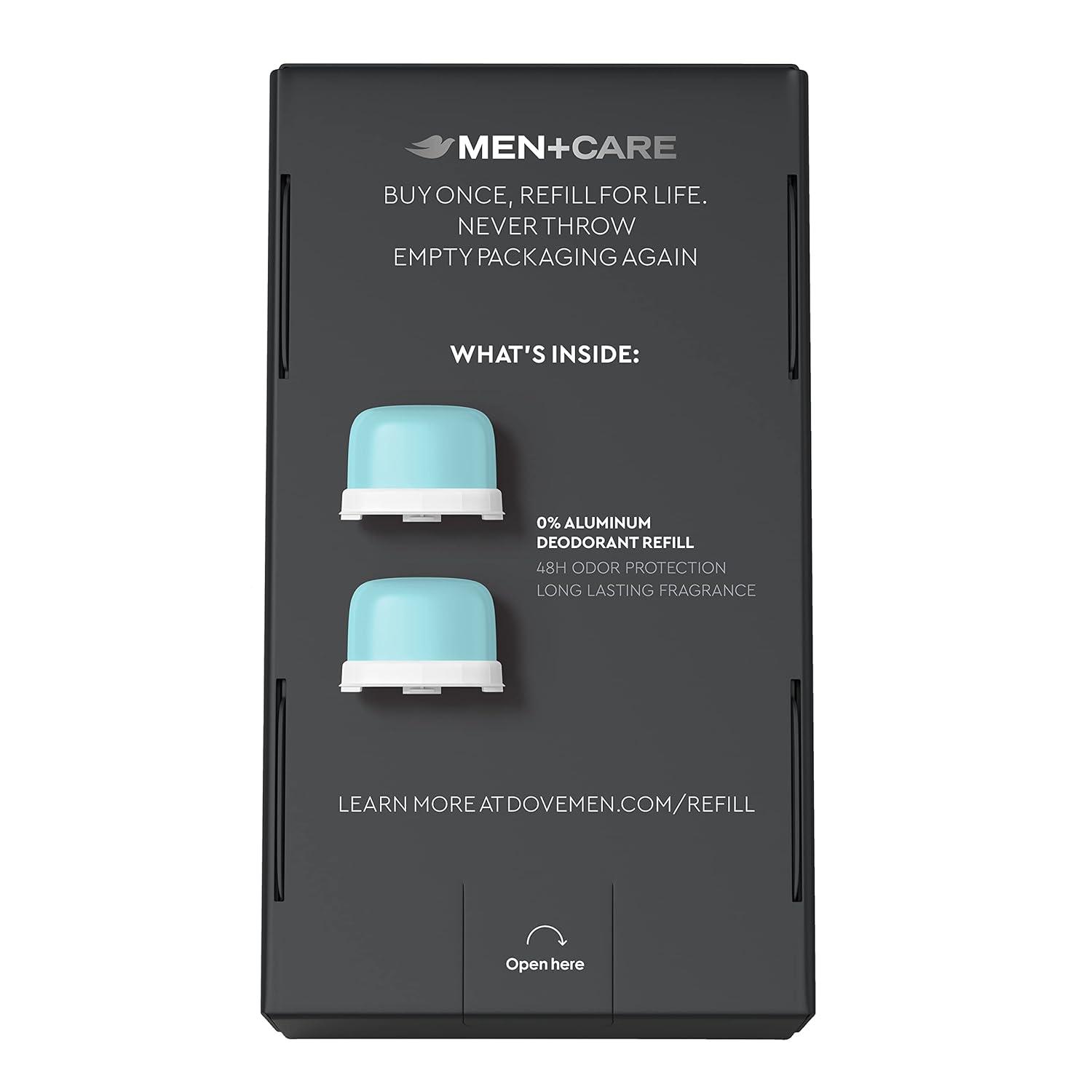 Dove Men+Care Deodorant Refill 0% Aluminum Clean Touch, Aluminum Free, 1.13 oz (Pack of 2)