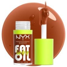 NYX Fat Oil Lip Drip, Moisturizing Gloss, Vegan, Up to 12 HR Hydration - Scrollin' (Deep Caramel)