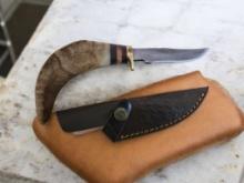 Damascus Handmade Knife with Resin Handle and Sheath