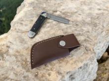 Damascus Handmade Pocket Knife with Sheath