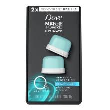 Dove Men+Care Deodorant Refill 0% Aluminum Clean Touch, Aluminum Free, 1.13 oz (Pack of 2)