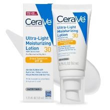 CeraVe Ultra-Light Moisturizing Lotion SPF 30, Hyaluronic Acid, Matte Finish, 1.7 Oz
