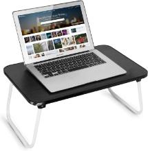 LAP DESK LAPTOP TRAY - FOLDING LEGS, LIGHTWEIGHT MINI TABLE, LAPTOP STAND, BLACK