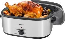 SUNVIVI 28LB 24QT ELECTRIC ROASTER OVEN, VIEWING LID, DEFROST/WARM, REMOVABLE PAN & RACK