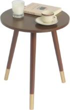AWASEN SMALL SIDE TABLE, 16'DX 19.5'H, COFFEE TABLE, BROWN & GOLD-TONE, EASY ASSEMBLY