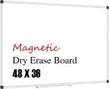 XBOARD MAGNETIC WHITEBOARD, 48 X 36, WHITE BOARD 4 X 3, DRY ERASE BOARD W/DETACHABLE MARKER TRAY