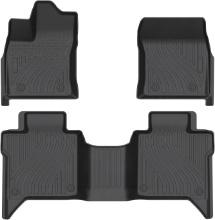 FLOOR MATS FOR TOYOTA TUNDRA 2022-2024, ALL WEATHER BLACK, 1ST & 2ND ROW FULL SET (5 SEAT)