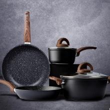 POTS AND PANS SET, NON STICK, GRANITE PATTERN, INDUCTION POT, NON-TOXIC, PTFE/PFOA/PFOS-FREE