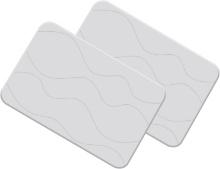 2-PACK DIATOMACEOUS EARTH BATH MAT, QUICK-DRY, NON-SLIP, 23.6X15.7 IN, WHITE WAVE