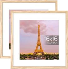 UPSIMPLES 16X16 FRAME SET OF 2, NATURAL, WALL/TABLETOP DISPLAY, 12X12 WITH MAT OR 16X16 WITHOUT MAT