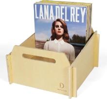 TOOL-FREE ASSEMBLY - WOODEN LP RECORD HOLDER, STORES 90+ ALBUMS, CLASSIC WOOD FINISH