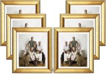 SYNTRIFIC 11X14 GOLD-TONE PICTURE FRAME SET OF 6, 8X10 WITH MAT OR 11X14 WITHOUT MAT, WALL MOUNTING