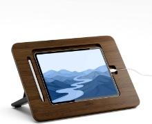 BAMBOO DRAWING STAND - ADJUSTABLE 5 ANGLES, FOR IPAD/LAPTOP - WALNUT VARNISH