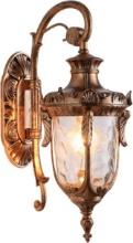LONEDRUID 16.93 H BRONZE OUTDOOR WALL LIGHT LANTERN, WATERPROOF SCONCE WITH HAMMERED GLASS