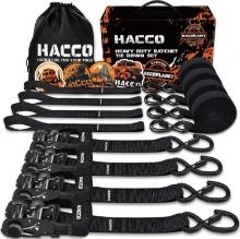 RATCHET STRAPS, 5280LB BREAK STRENGTH, 1.6" HEAVY DUTY TIE DOWN SET, PADDED HANDLE, BLACK, 8FT
