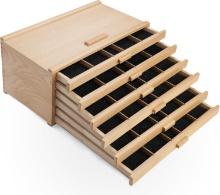 FALLING IN ART WOODEN PASTEL STORAGE BOX, 6 DRAWER PORTABLE ORGANIZER FOR ART SUPPLIES