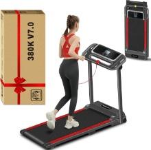 PORTABLE TREADMILL WITH HANDLE, 3.0HP, 12 PROGRAMS, 300 LBS CAPACITY, COMPACT FOR HOME USE
