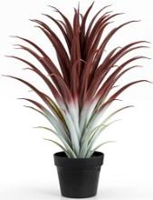 26" HYPER REALISTIC RED ARTIFICIAL ALOE VERA IN MATTE BLACK POT