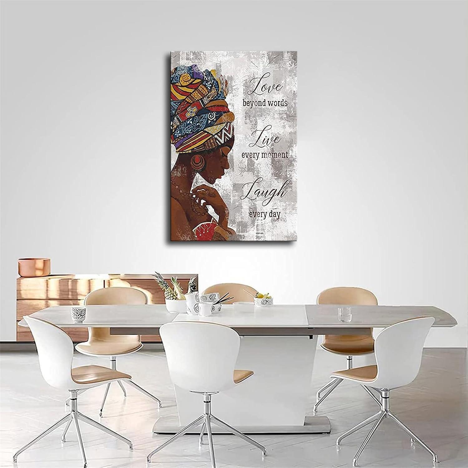 African American Inspirational Abstract Black Woman Colorful Headband Poster (16 24in Unframed)