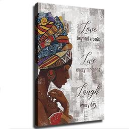 African American Inspirational Abstract Black Woman Colorful Headband Poster (16 24in Unframed)
