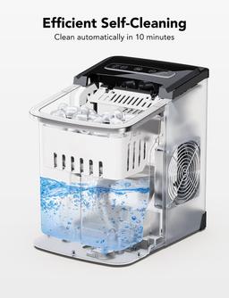 Govee Smart Ice Maker, Self-Cleaning, WiFi Alexa, 9 Cubes/6min, 26lbs/24H, Stainless Silver-Tone
