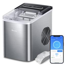 Govee Smart Ice Maker, Self-Cleaning, WiFi Alexa, 9 Cubes/6min, 26lbs/24H, Stainless Silver-Tone