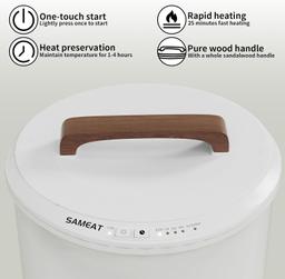 SAMEAT Towel Warmer - Large Bucket, Auto Shut Off, Fits Two 40"X70" Towels, Wood Handle