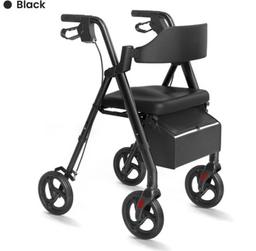 VOCIC Black Rollator Walker | 330lb Capacity | Adjustable Backrest & Indoor/Outdoor Wheels