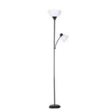 Mainstays 72" Combo Floor Lamp w/Adjustable Reading Lamp, Black, Plastic Shade
