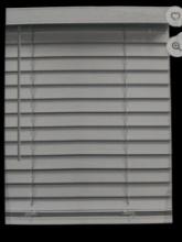 White Faux Wood Blind, 37.5" x 64"