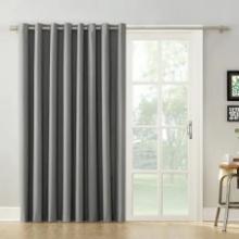 Mainstays Sliding Glass Door Thermal Lined Room Darkening Grommet Curtain Panel, 100" x 84", in Gray