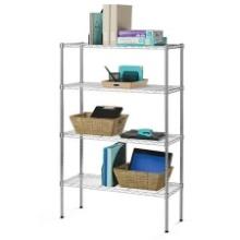 Hyper Tough Chrome Wire Shelf, 4-Tier, 54" H x 36" W x 14" D, 1400lb Total Capacity