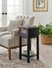 Allen + Roth 14-in W x 28-in H Black Wood Veneer End Table