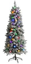 Nearly Natural 5-ft. Flocked British Columbia Mountain Fir 50-Light Artificial Christmas Tree