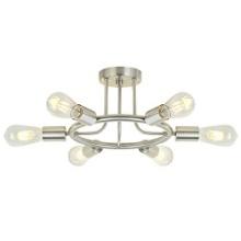 BONLICHT Sputnik Chandelier, Nickel 6-Light Semi Flush Mount Ceiling Fixture, UL Listed