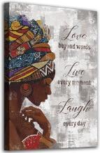 African American Canvas Wall Art, 16"x24" - Motivational Quotes for Home Decor