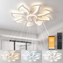 LOW PROFILE CEILING FAN WITH LIGHTS, 31", DIMMABLE, 6 SPEEDS, REVERSIBLE, WHITE