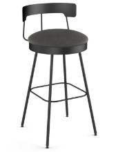 Monza | Amisco Counter Height Swivel Stool, Seat is Blue-Gray