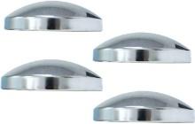 Semi Truck Hub Covers - 4 x Chrome Metal 8" Dome Style Hub Caps, Dome Semi Truck Rear Wheel Covers
