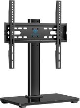 PERLESMITH TV Stand for 32-60 inch, Height Adjustable, Holds 88 lbs, Tempered Glass Base