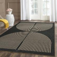 Lahome Modern Rainbow Jute-Like Carpet, 5x7 Washable Area Rug, Non-Slip, Indoor/Outdoor Use