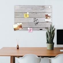 Navaris Magnetic Dry Erase Board, 16x24in, Decorative Wall White Board - Wooden Planks