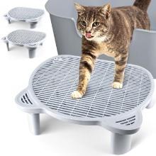 Bartuke Adjustable Cat Ramp for Senior Cats, Easy Clean, Elevated Tray, Indoor Use (Grey)