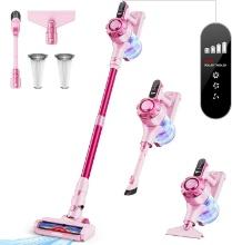 Cordless 8-in-1 Stick Vacuum, 45mins Runtime, Rechargeable, Pink