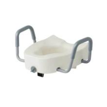 Medline 5" Elongated Raised Toilet Seat With Lock and Removable Padded Arms