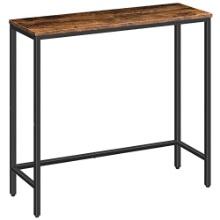 HOOBRO Narrow Console Table, 29.5", for Hallway, Bedroom, Living Room, Rustic Brown and Black