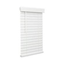 Lotus & Windoware 2" Faux Wood Blind, 10"W x 72"L, Bright White, Room Darkening, Smooth