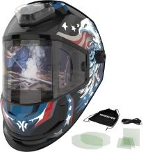 YESWELDER Auto Darkening Welding Helmet, Panoramic View, 6 Arc Sensors, Type-C Charging