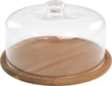 10.2'' Glass Dessert Dome with Base, 11.8" Decorative Cake Tray with Glass Dome Cover